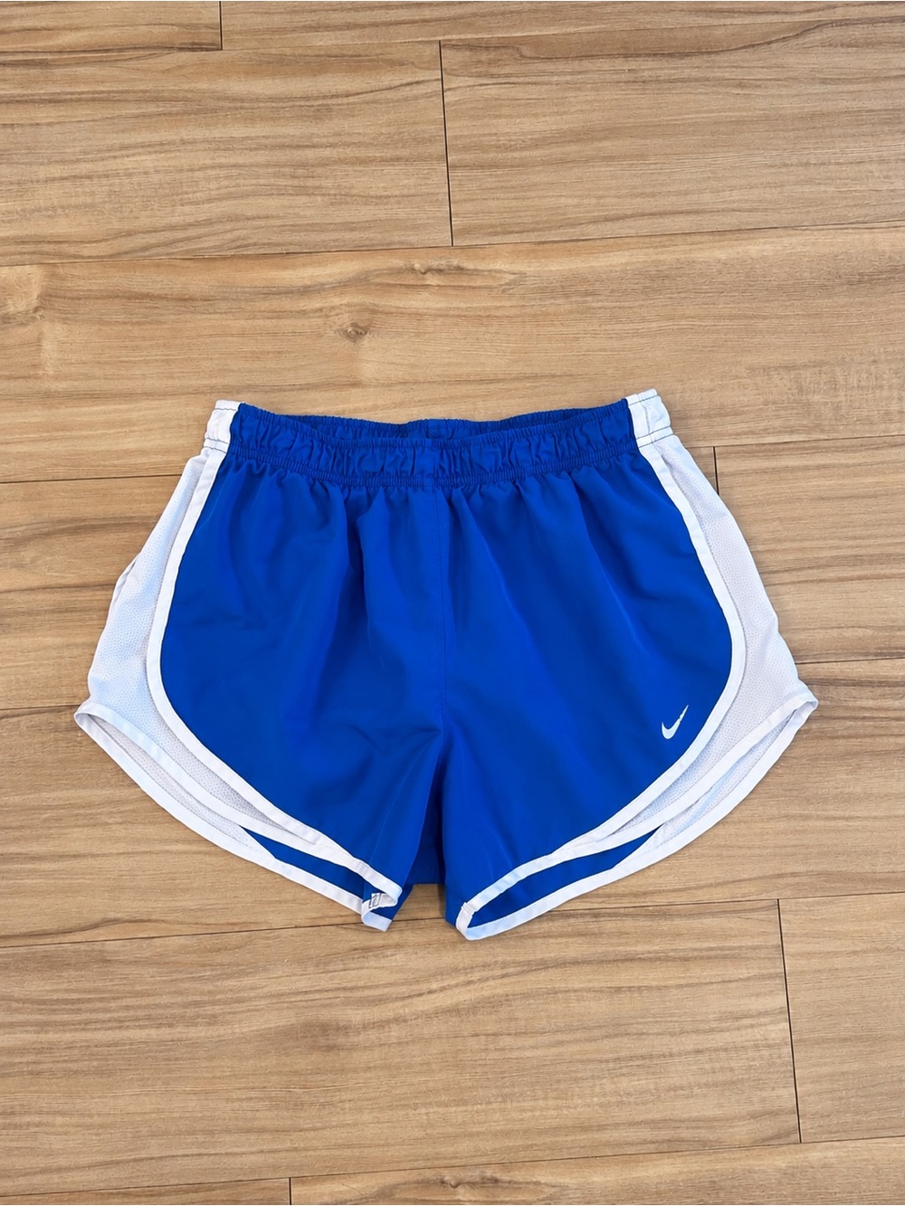 Nike Royal Blue Women's Athletic Shorts with White Trim